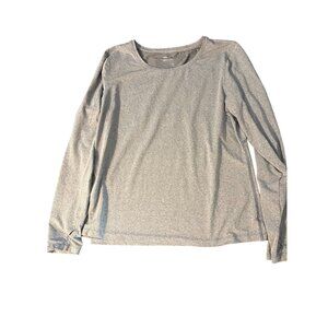 All In Motion Gray Long Sleeve Lightweight Activewear Shirt Thumb Holes Sz Large